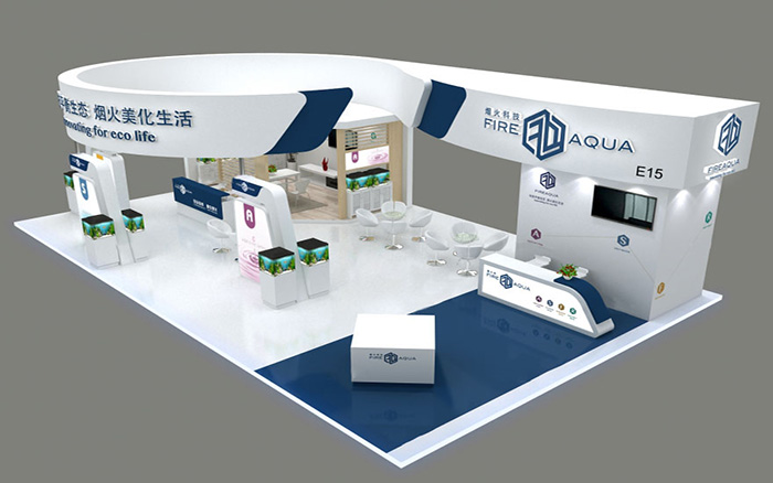 烟火科技水族展会展位设计 以光影艺术重塑西安展览展台搭建新标准